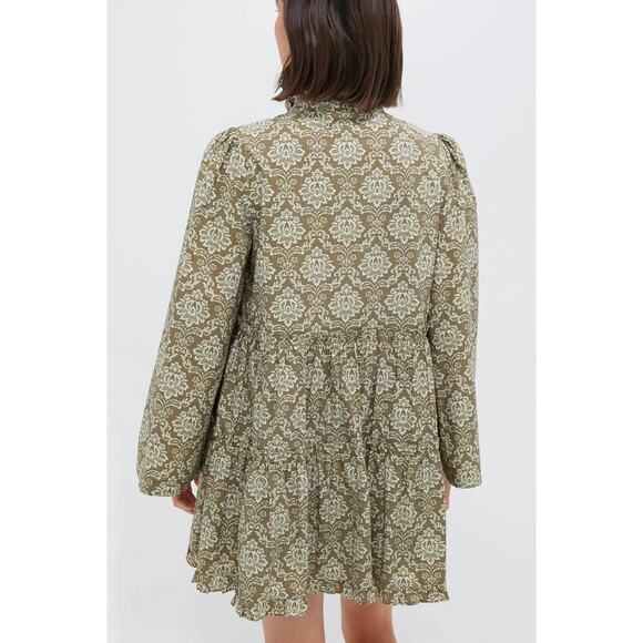 Hyacinth House Moss Printed Russell Mini Dress Olive Size XS NWT - Picture 11 of 16